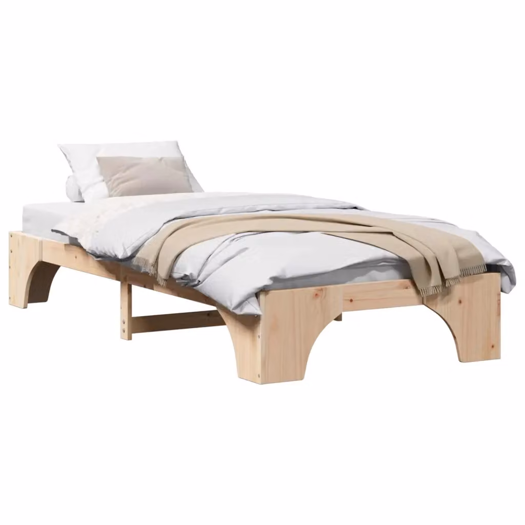 Struttura letto con giroletto in pino massello naturale L: 80 cm, P: 200 cm – 2