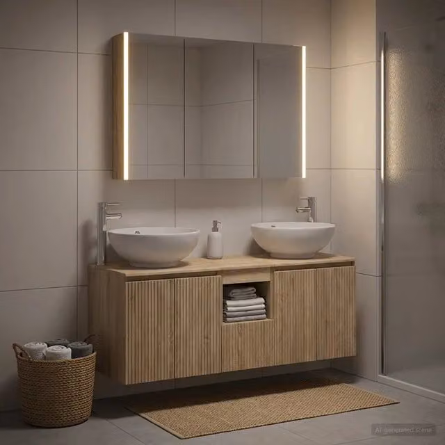 Set di Armadi da Bagno 4 pz Rovere Sonoma Legno ingegnerizzato