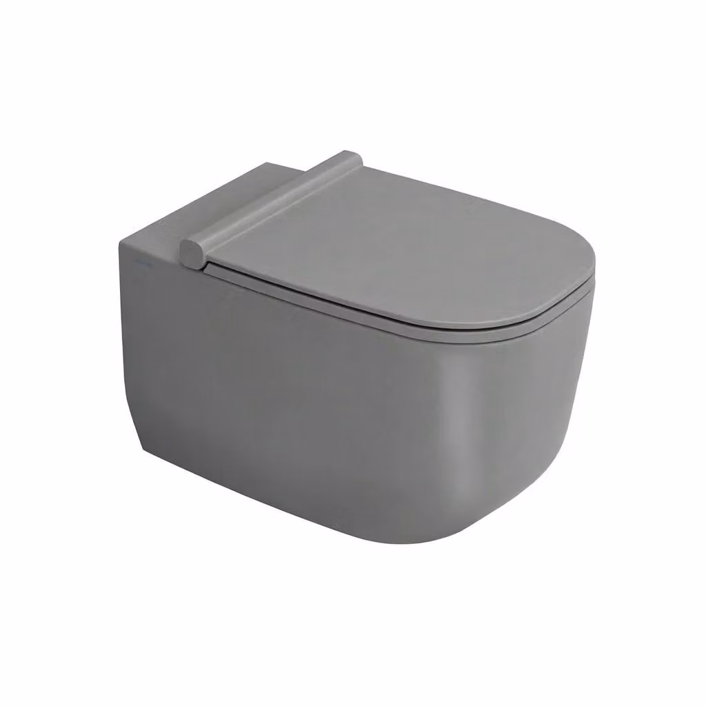 Set di sanitari sospesi WC e bidet in ceramica Ceramiche Dolomite serie ALBA con copriwater soft-close - Grigio Cemento – 2