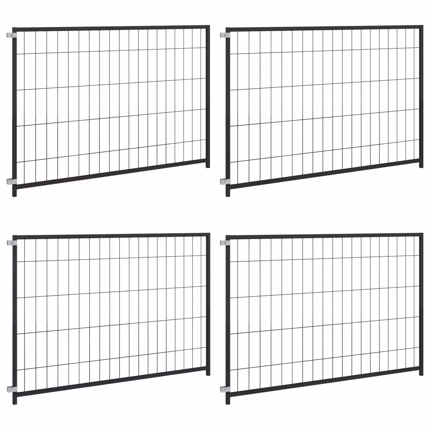 vidaXL Gabbia per Cani in Metallo Nera L: 300 cm, P: 100 cm, H: 70 cm