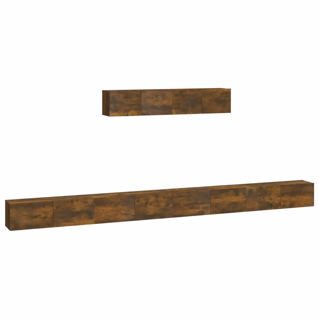 vidaXL Set di Mobili Porta TV 6 pz in Legno Multistrato Rovere Fumo Marrone – 2