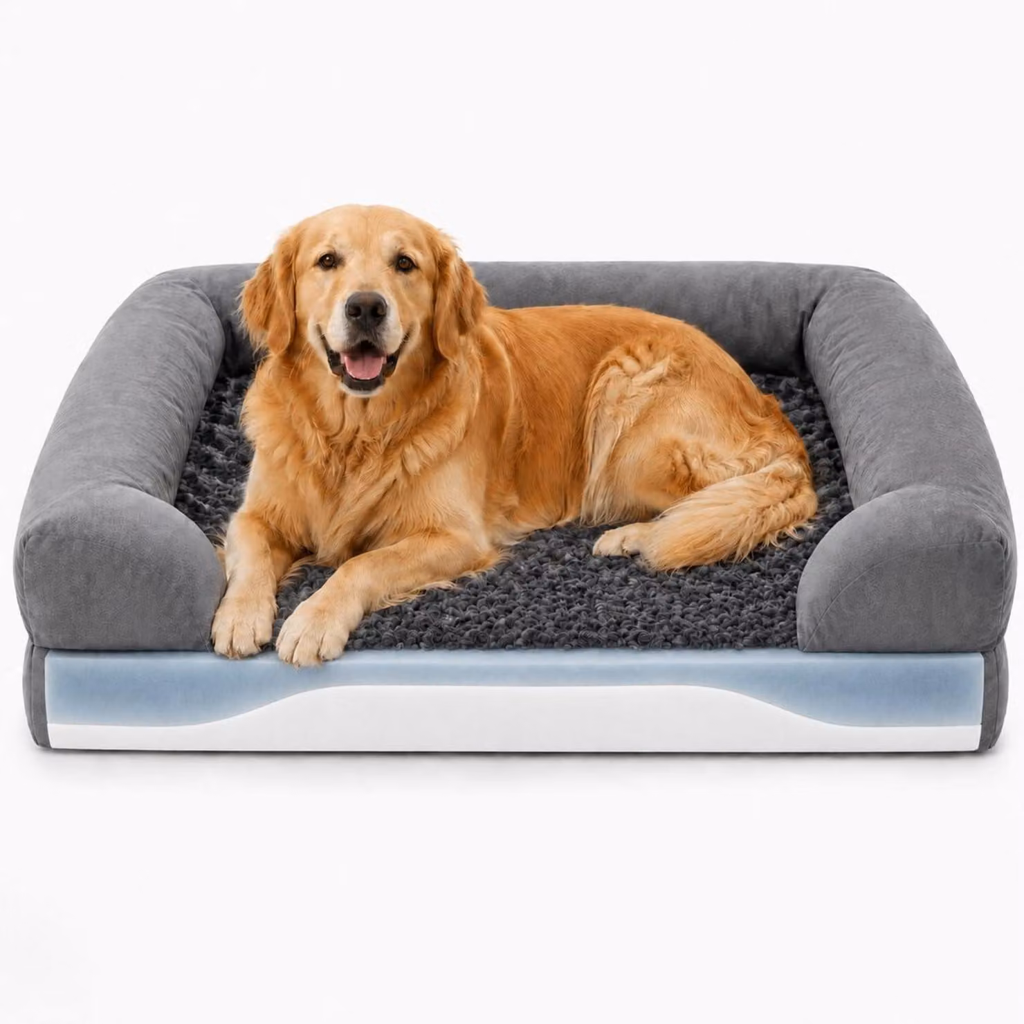Cuccia ortopedica per cani, dimensioni 103x68x18 cm, ideale per cani di grossa taglia, con imbottitura in memory foam, impermeabile e con rivestimento removibile