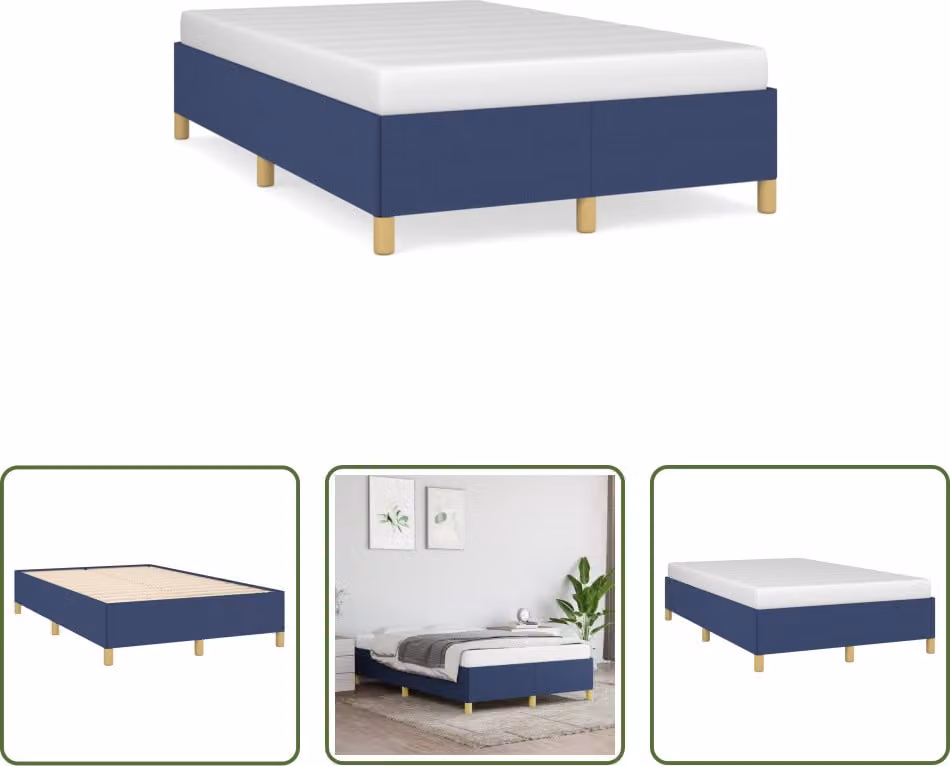The Living Store Rete da letto blu 120x190 cm Tessuto