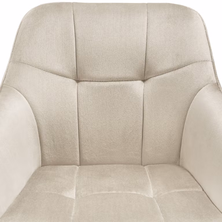 Set di 2 sedie Marilyn TecTake GmbH in velluto trapuntato, colore beige e oro, stile glamour per soggiorno e sala da pranzo
