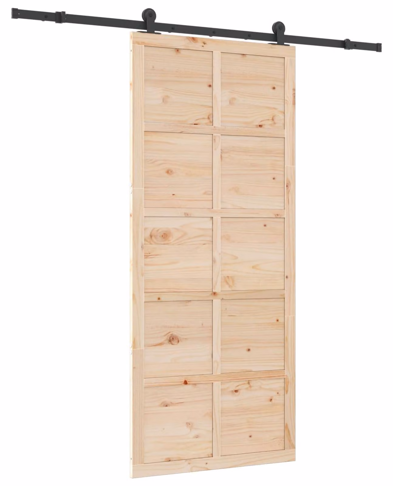 Porta scorrevole Naturale 80 x 208 cm Legno Massello di Pino