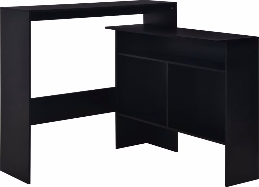 Tavolo da Bar con 2 Piani d'Appoggio Nero 130x40x120 cm