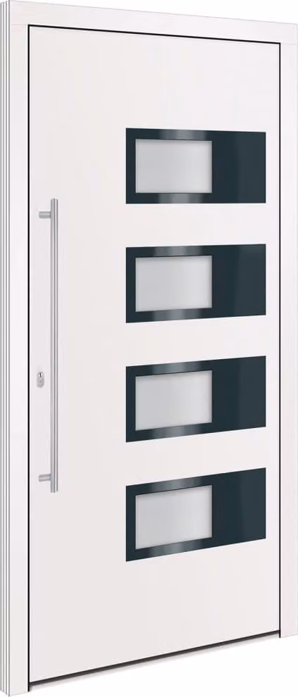 Porta Ingresso Bianca 100x200 cm in Alluminio e PVC