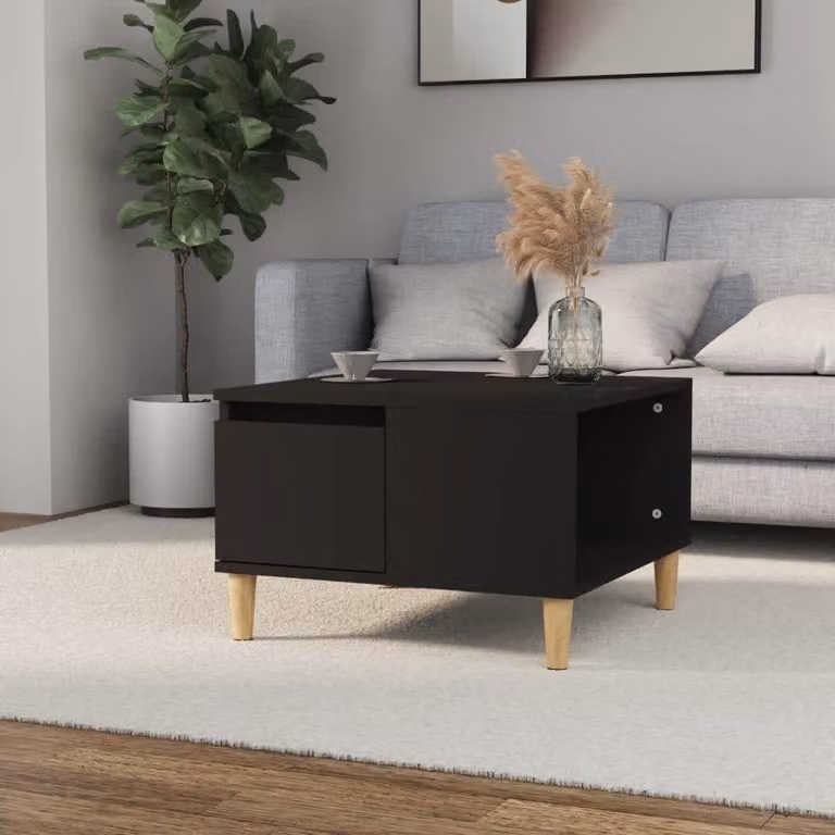 Maison Exclusive - Tavolino nero 55x55x36,5 cm Materiale ligneo