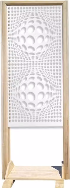 Signorbit Separè BALLS Paravento modulabile in Legno e PVC Bianco L: 70 cm, H: 190 cm, P: 50 cm