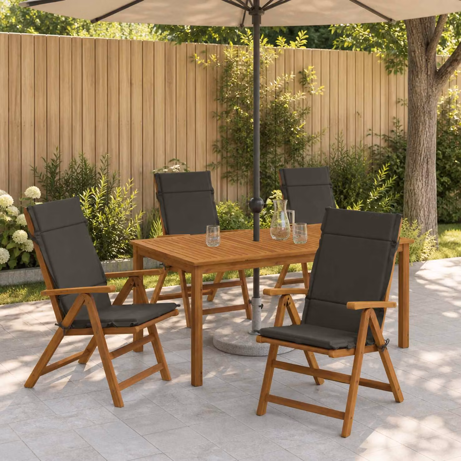 Set di 6 cuscini per sedia alta vidaXL GEMERT in poliestere, colore grigio antracite