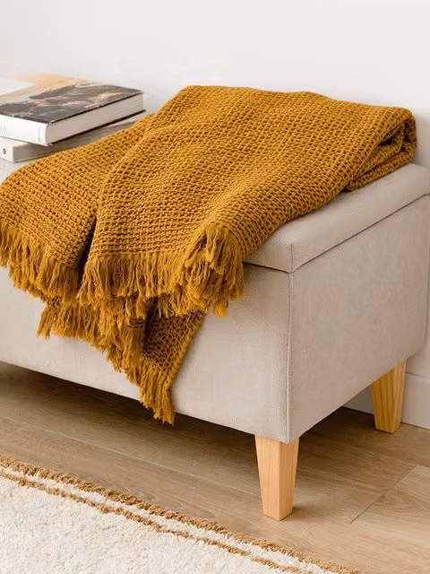 Plaid Obi Kenay Home in cotone a quadri color tobacco
