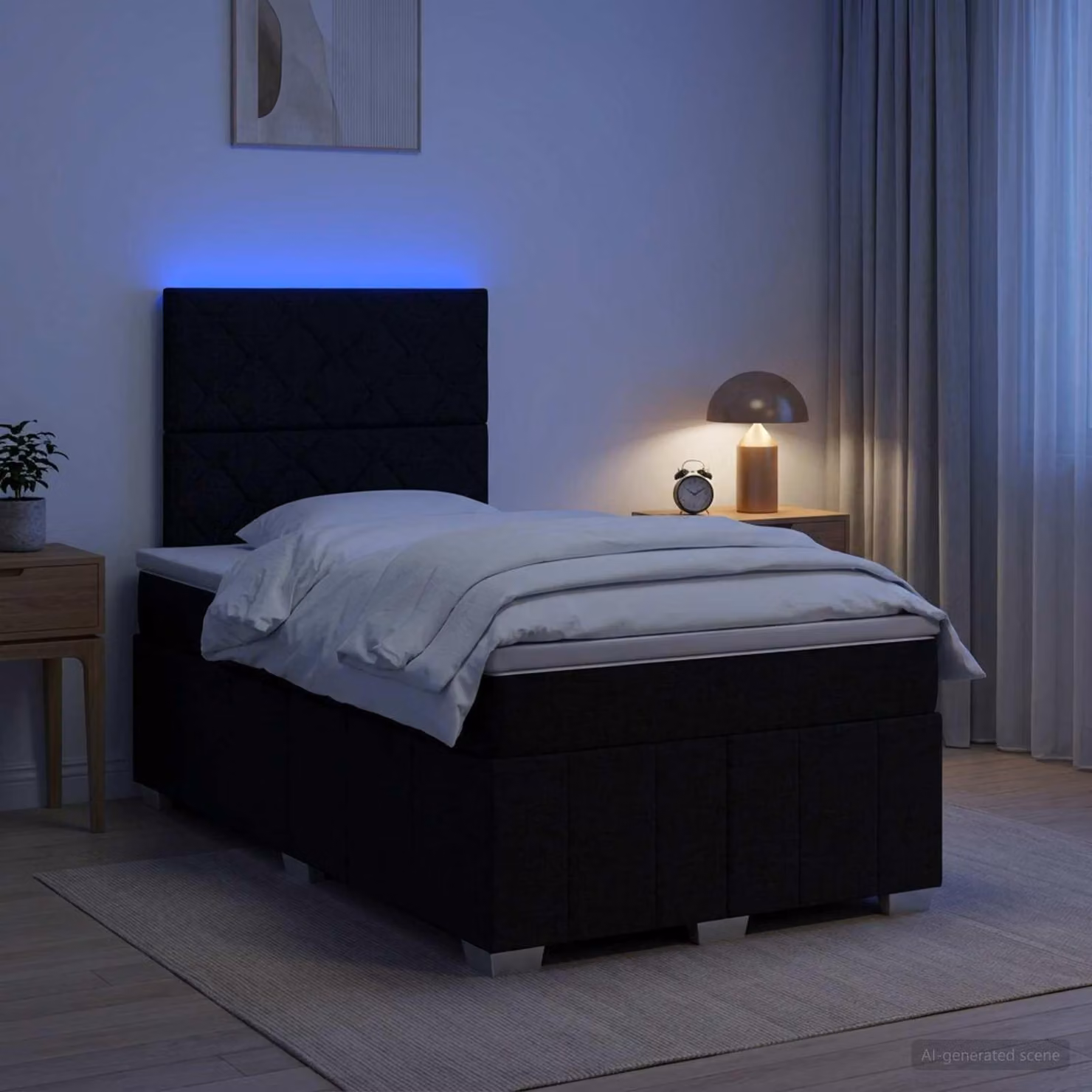 Maison Exclusive - Letto boxspring LED con materasso nero 120 x 190 cm Tessuto
