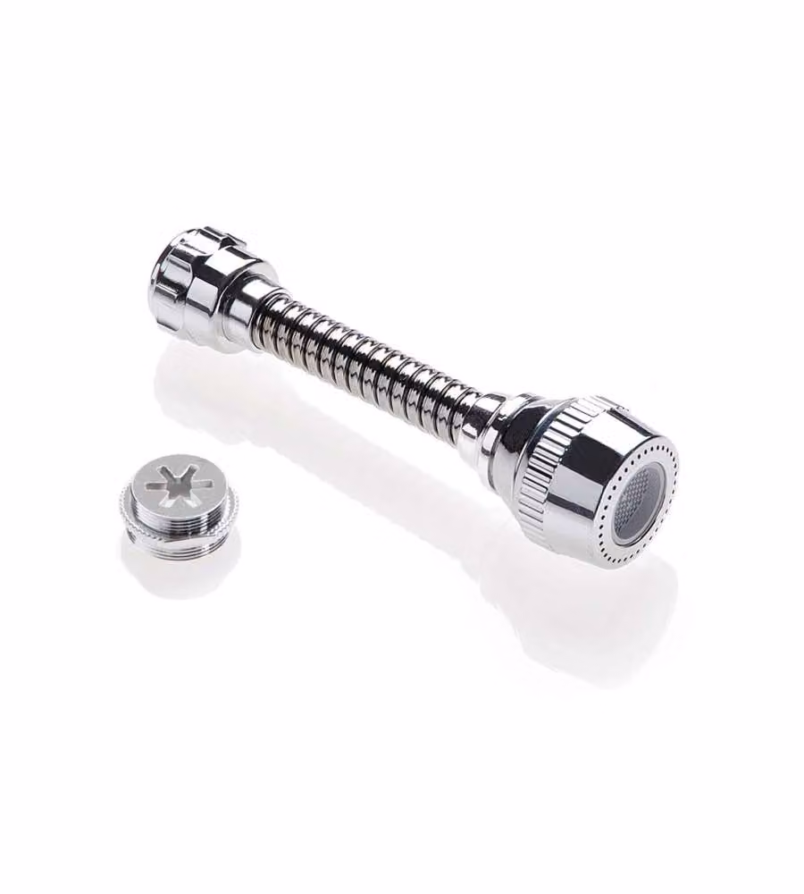 Rompigetto universale Biflex in ottone cromato, con adattatore maschio-femmina