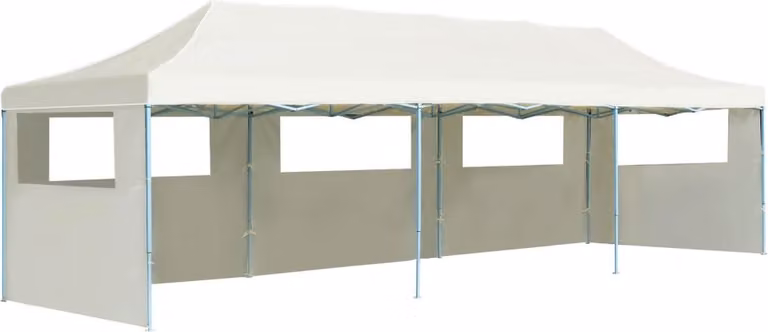 The Living Store tenda pieghevole per feste pop-up con 5 pareti laterali 3 x 9 m crema