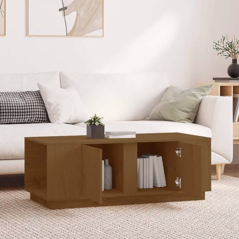 Maison Exclusive - Tavolino da salotto marrone miele 110x50x40 cm in legno massello di pino