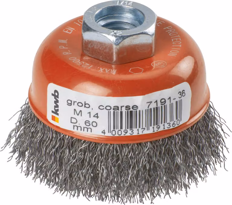 kwb AGGRESSO-FLEX® Spazzole a tazza, filo d'acciaio HSS crimpato per l'uso con smerigliatrici angolari 719136 1 pz