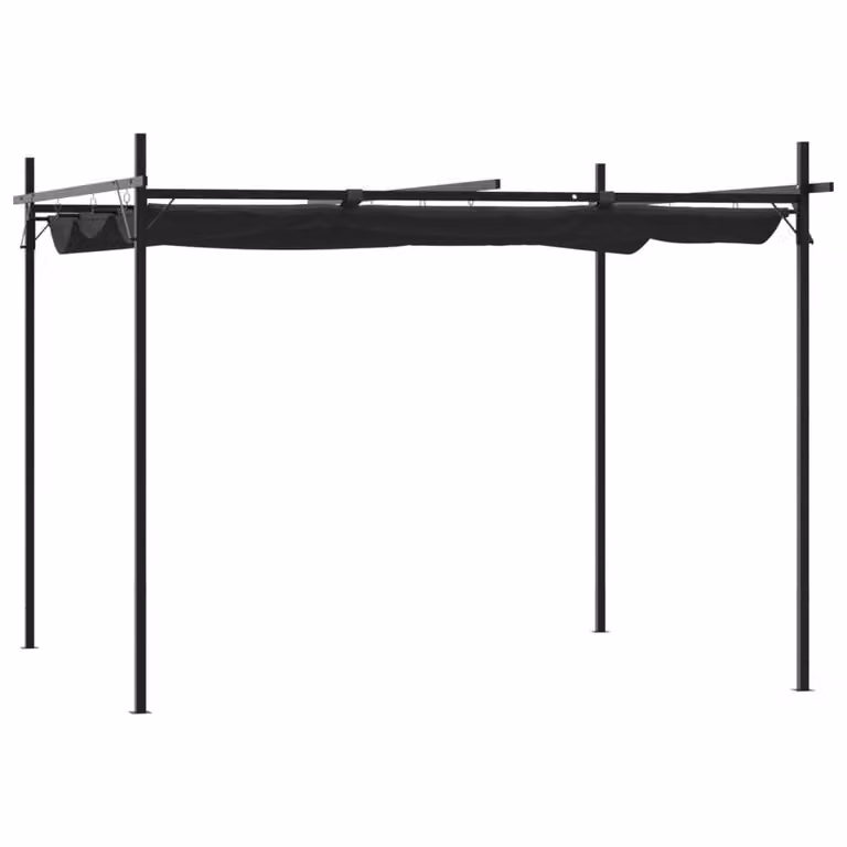 Pergola con Tetto Retrattile Antracite 295x292x230 cm
