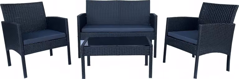 Set di 4 mobili da esterno Zita antracite/grigio