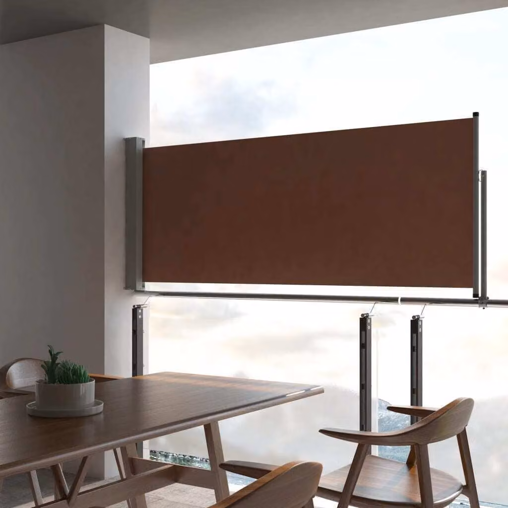 The Living Store Tenda laterale estensibile 100x300 cm Marrone