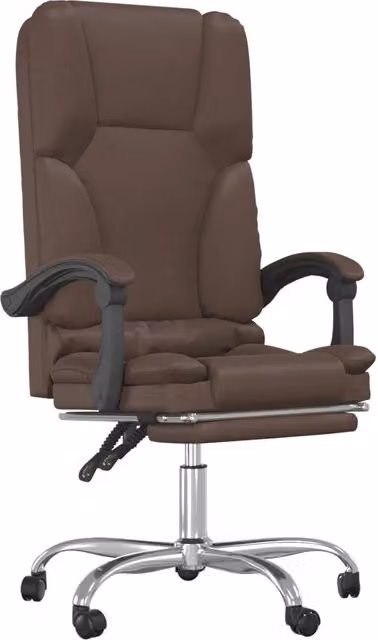 Poltrona da Ufficio Massaggiante | Sedia Relax Reclinabile marrone Similpelle