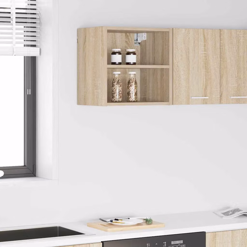 Armadio pensile da cucina vidaXL in legno marrone con ante a battente e ripiani interni L 40 cm, P 29,5 cm, H 40 cm