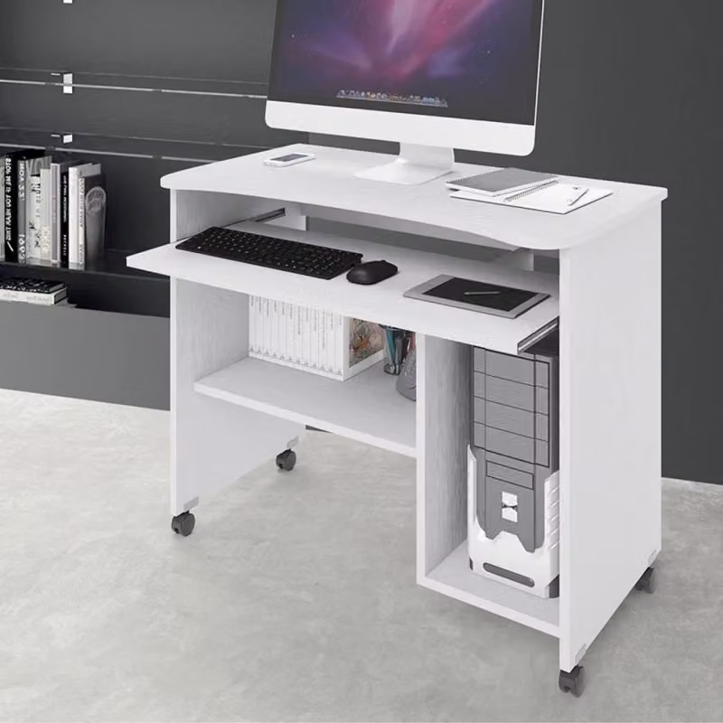 Portacomputer IPERBRIKO bianco con ruote in legno nobilitato H: 76 cm, L: 93 cm, P: 48,5 cm – 2