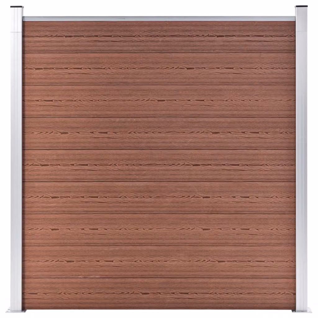 Pannelli Recinzione 3 Quadrati 1 Inclinato 619x186cm Marrone