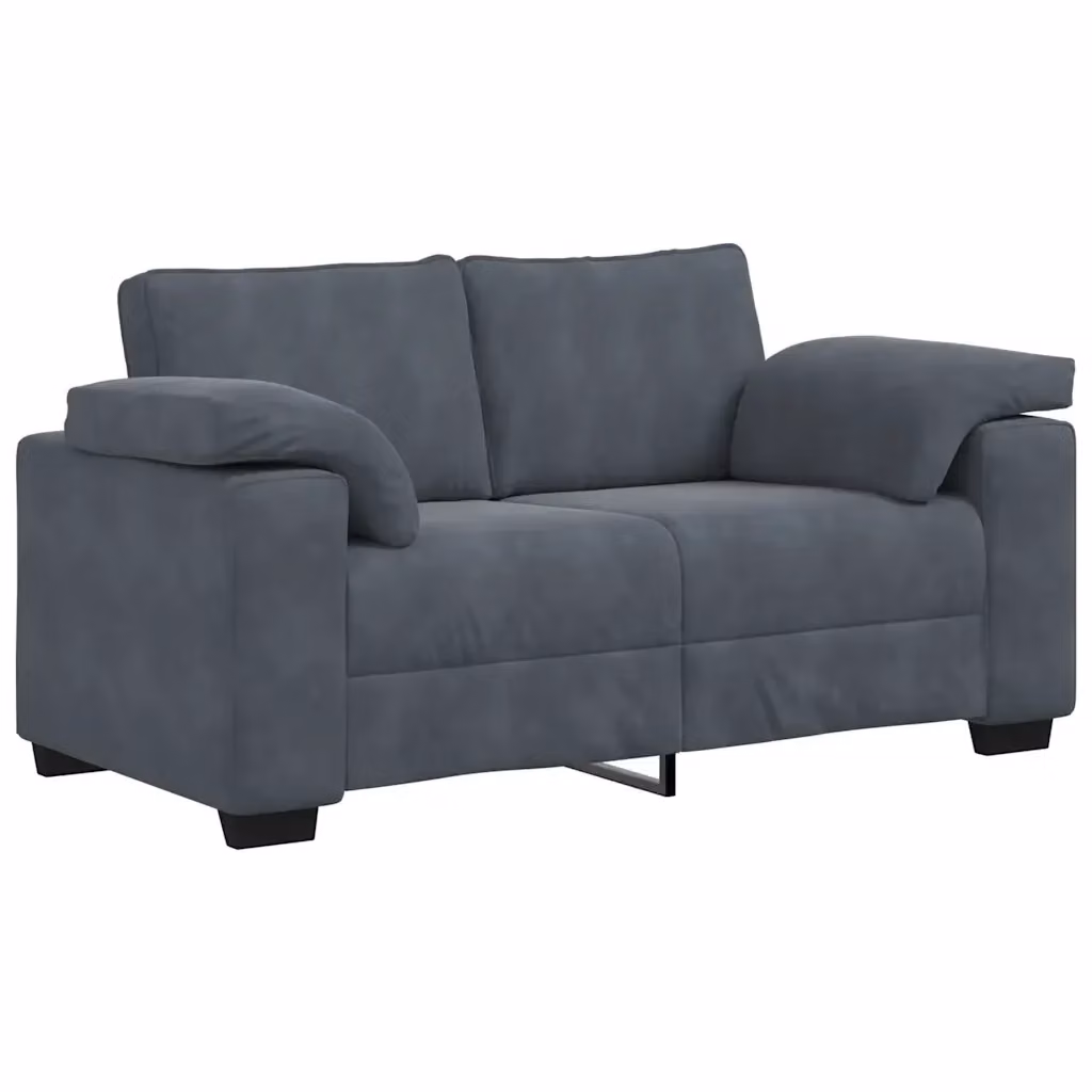 Divanetto moderno vidaXL in velluto grigio con cuscini, L: 160 cm, P: 77 cm, H: 82 cm – 2