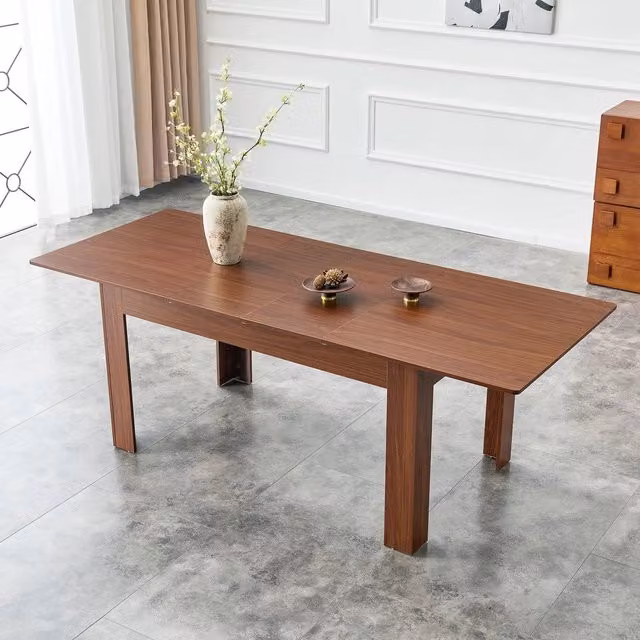 Tavolo da pranzo rettangolare allungabile Minimal effetto noce marrone moderno L: 120 cm, P: 60 cm, H: 75 cm
