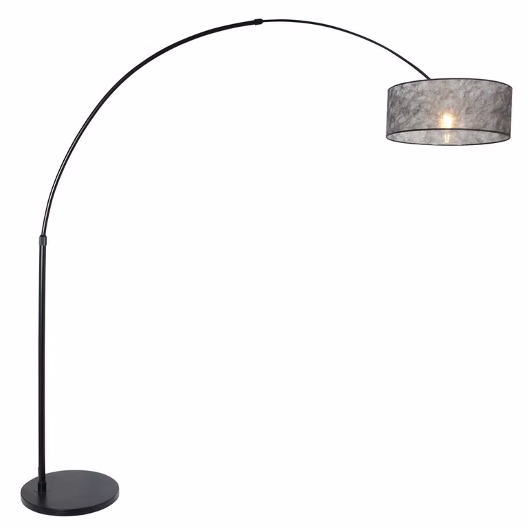 Lampada da terra Steinhauer Sparkled Light a 1 luce, argento opaco, 125-166 x 34 cm