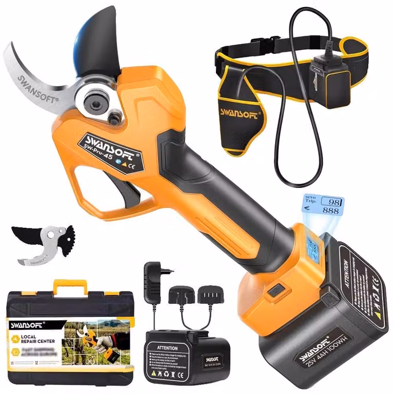Tagliasiepi elettrici, batteria agli ioni di litio da 25 V, design ergonomico, modello PRU45 Y, due batterie