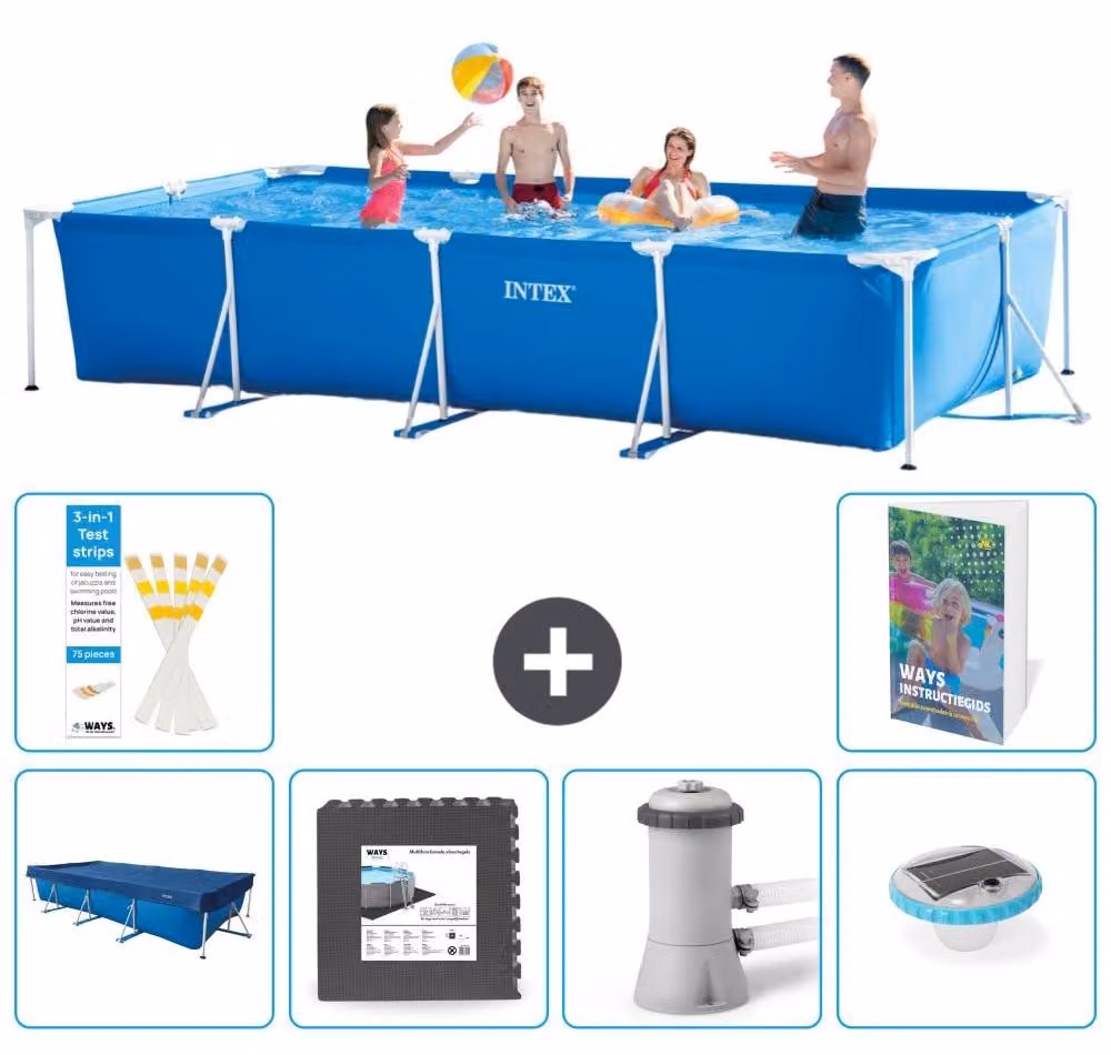 Piscina fuori terra rettangolare - 450x220x84 cm - composta da 5 elementi, modello S86
