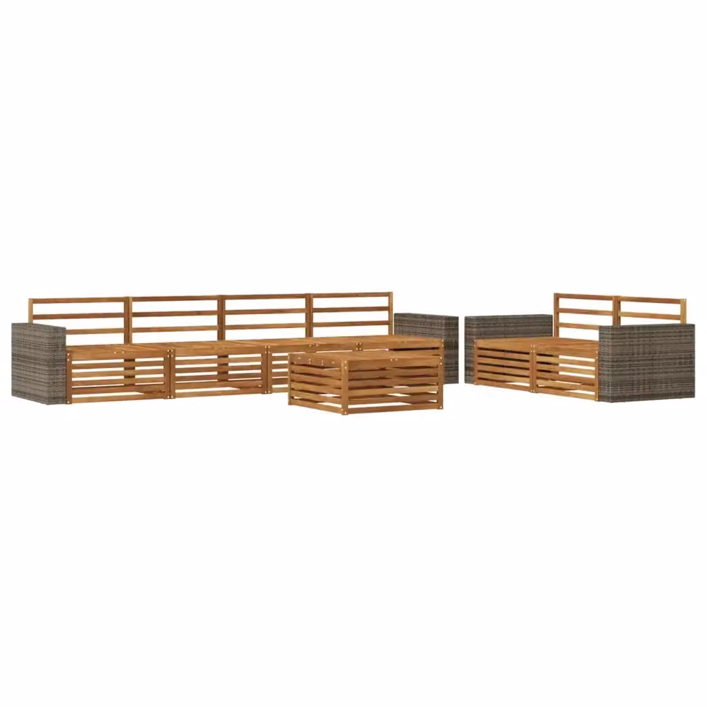 Set di 7 divani da esterno moderni vidaXL in legno di acacia massello colore marrone – 2