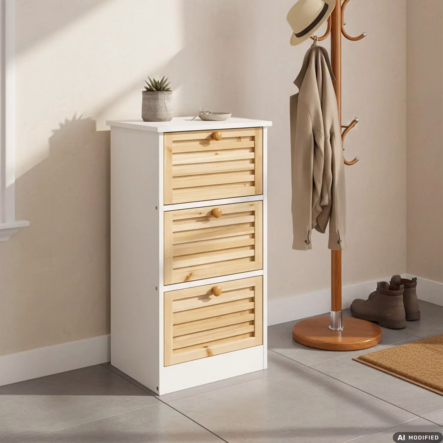 Vestiamo Casa Cassettiera Multiuso 3 Cassetti in Legno di Abete Linea Woodhandy H 63,5 x L 31,5 x P 30 cm – 2