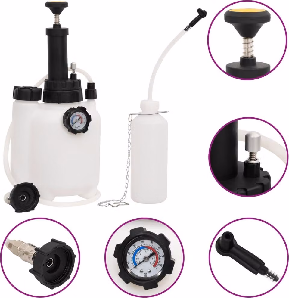 vidaXL Spurgo freni bianco e nero 3 L