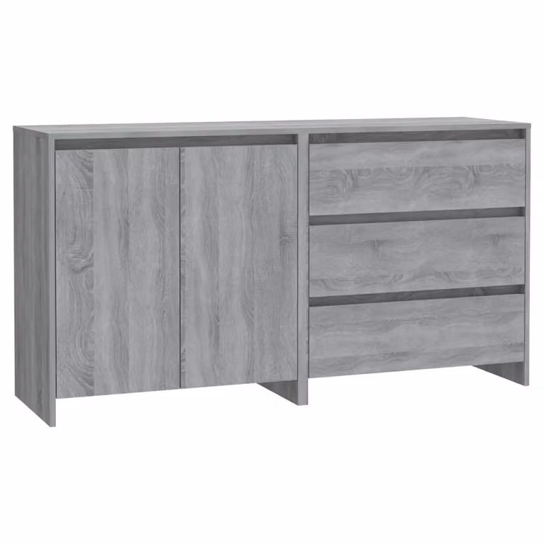Credenze 2 pz Grigio Sonoma in Legno Multistrato