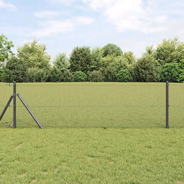 Recinzione a rete saldata da fissare a terra 100 x 0,6 m Grigio 3351900