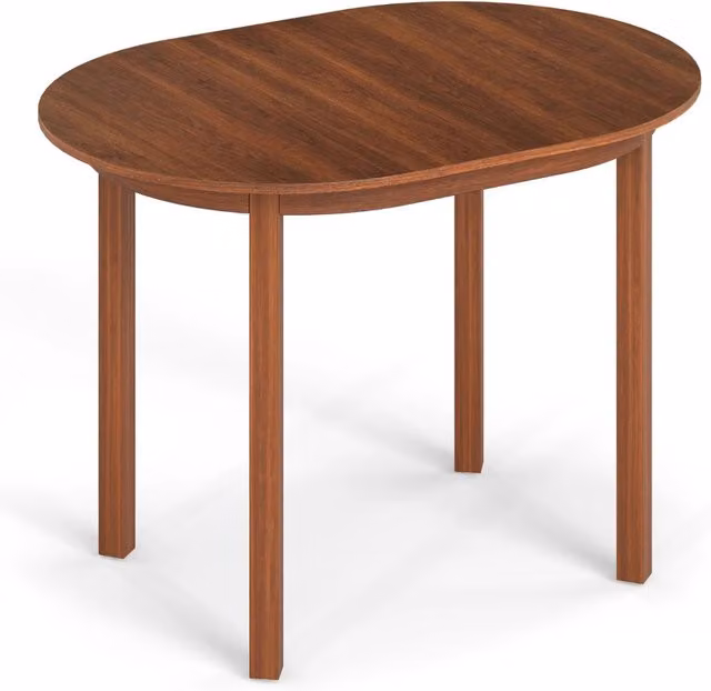 Tavolo da cucina ovale con gambe in legno di caucci¨´ per soggiorno, Tavolo da pranzo in legno per 2-4 persone Noce-Tavoli e sedie da pranzo