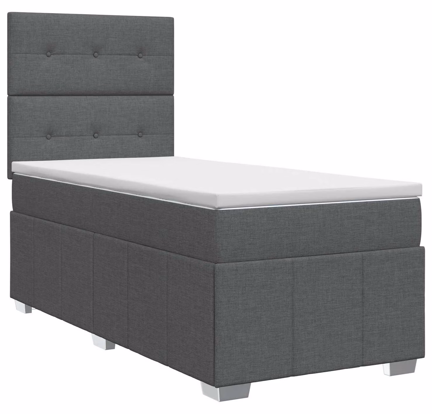 Letto a molle con materasso grigio scuro 80 x 200 cm in tessuto
