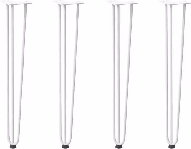 Set di 4 gambe a forcina per tavolo consolle 72 x 12 x 12 cm con piedini regolabili design moderno acciaio bianco 02_0056744