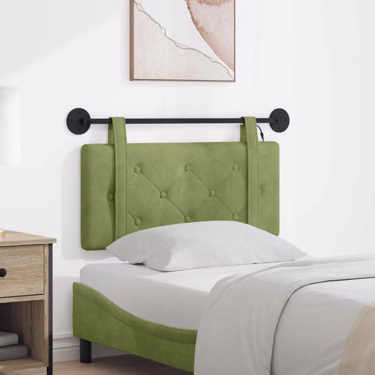 Testiera sospesa vidaXL in velluto verde con luce LED integrata