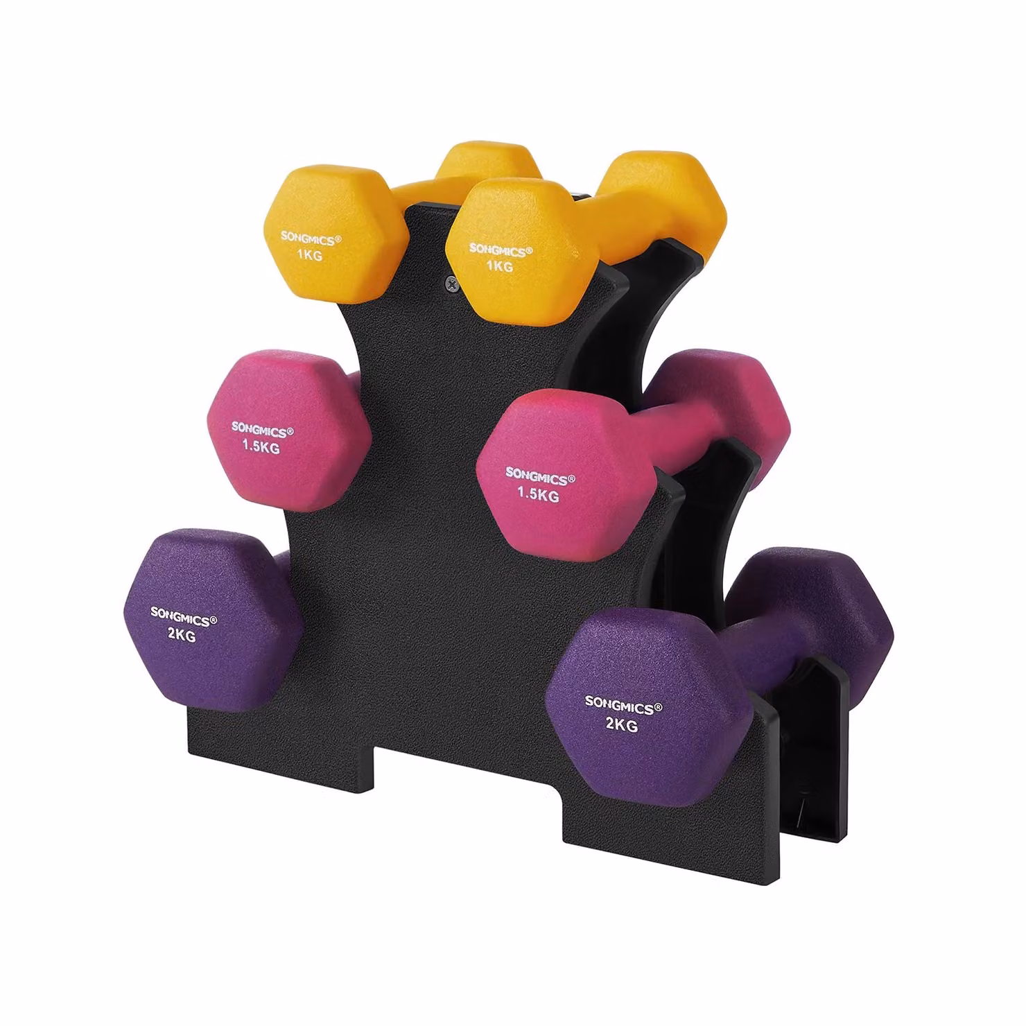 Set di Manubri2 x 1 kg, 2 x 1,5 kg, 2 x 2 kg