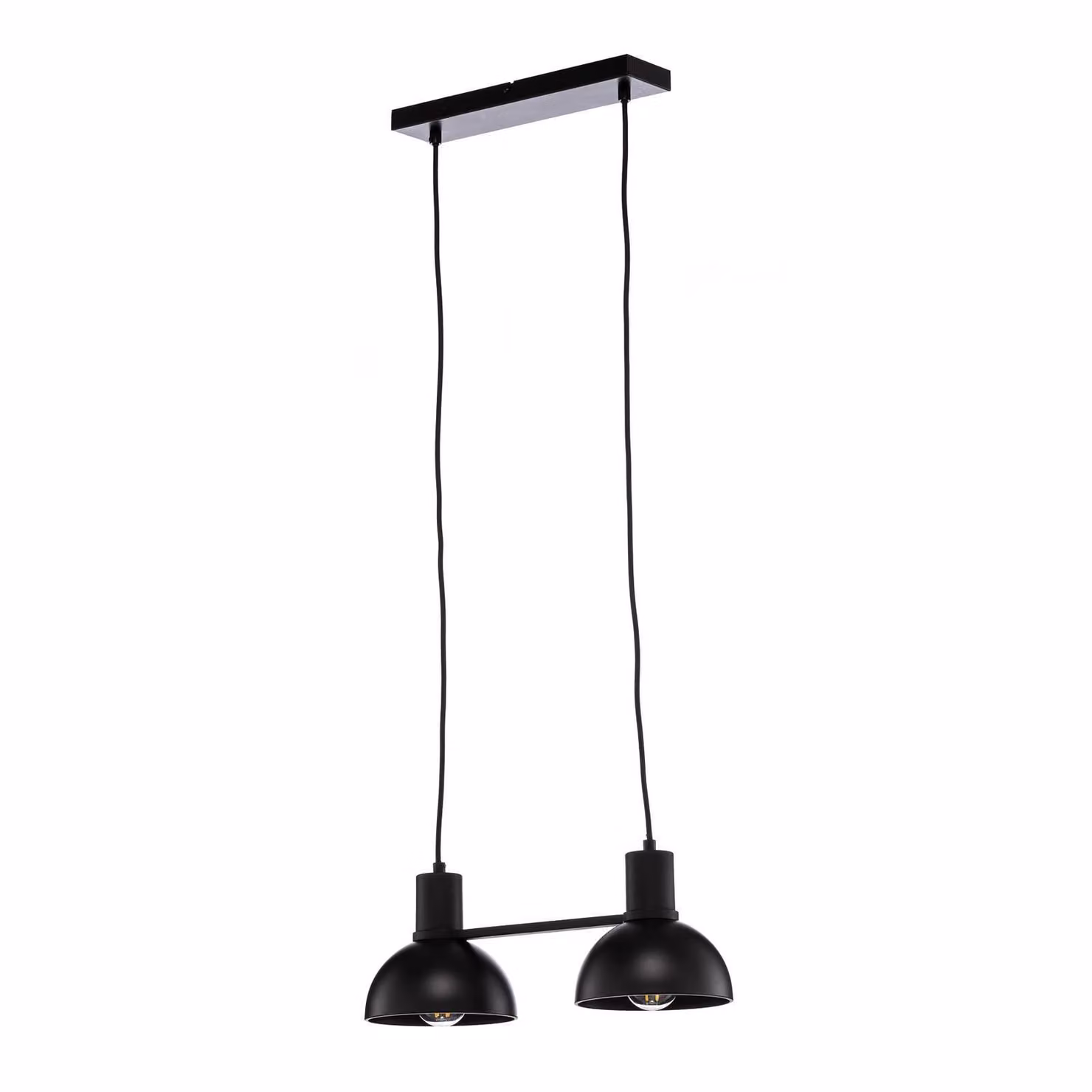 Lampada a sospensione Lucande Mostrid, nera, a due luci