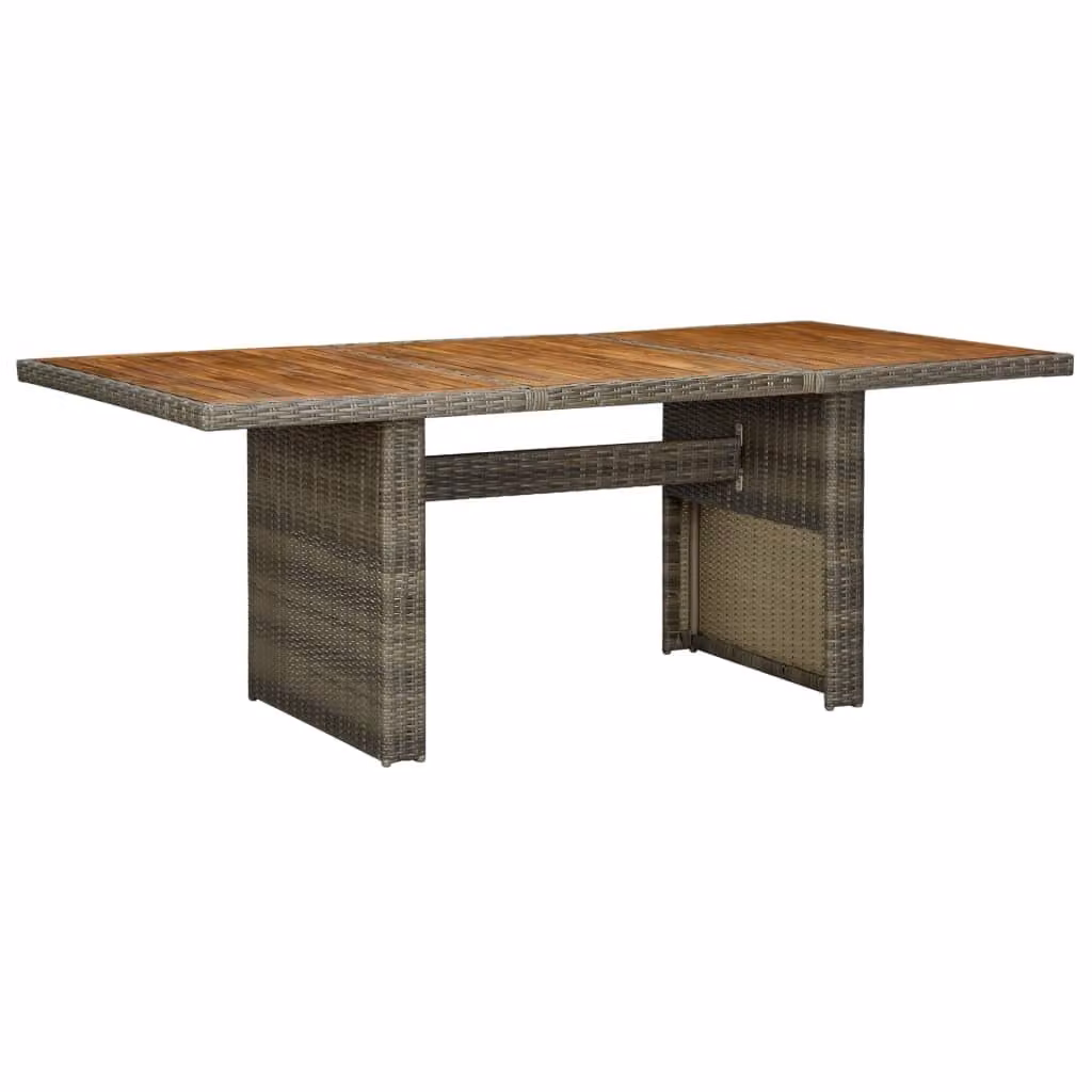 vidaXL Tavolo da giardino in poly rattan marrone e legno massiccio di acacia
