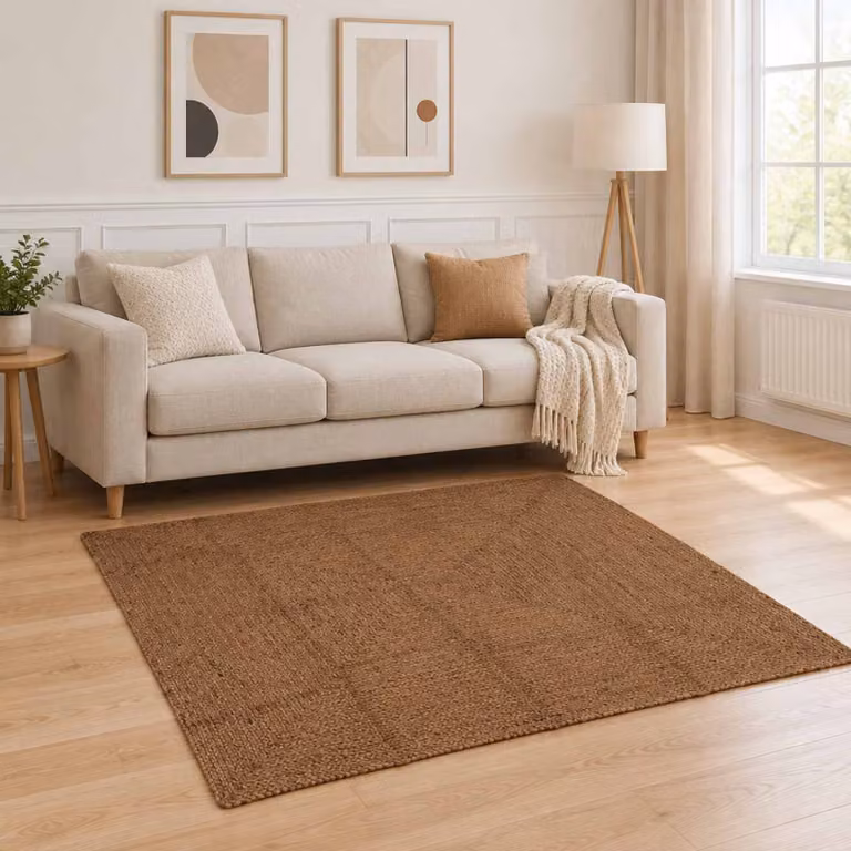 vidaXL Tappeto da Area Grigio 160 x 160 cm Juta