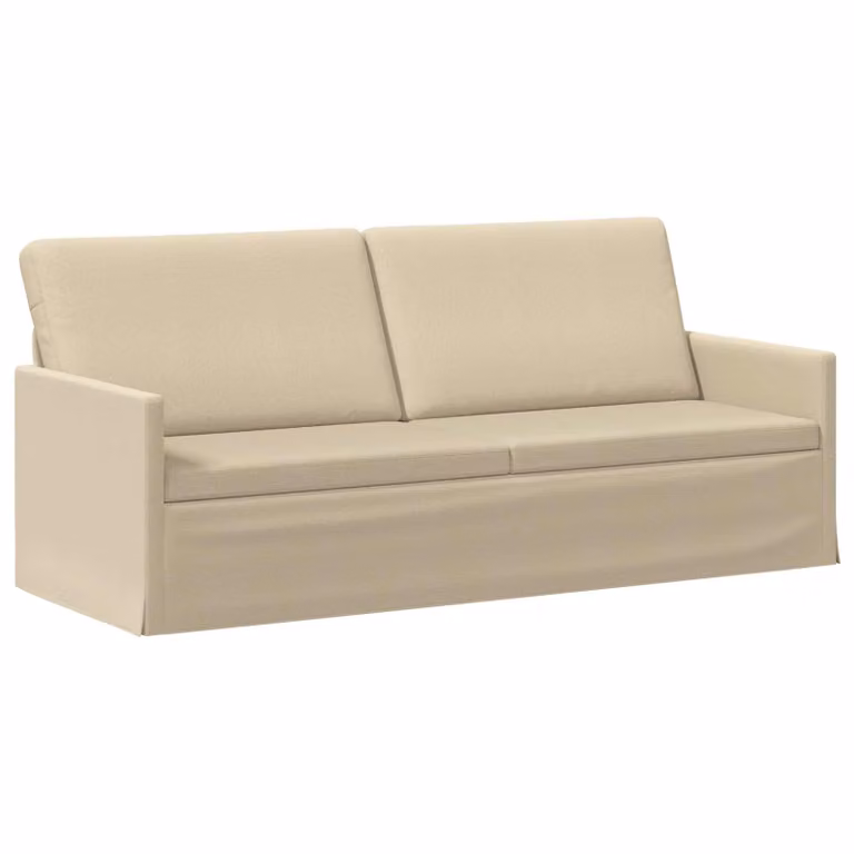 Divano a 3 posti vidaXL in tessuto beige con struttura in metallo per il tuo soggiorno L 190 x P 81 x H 82 cm