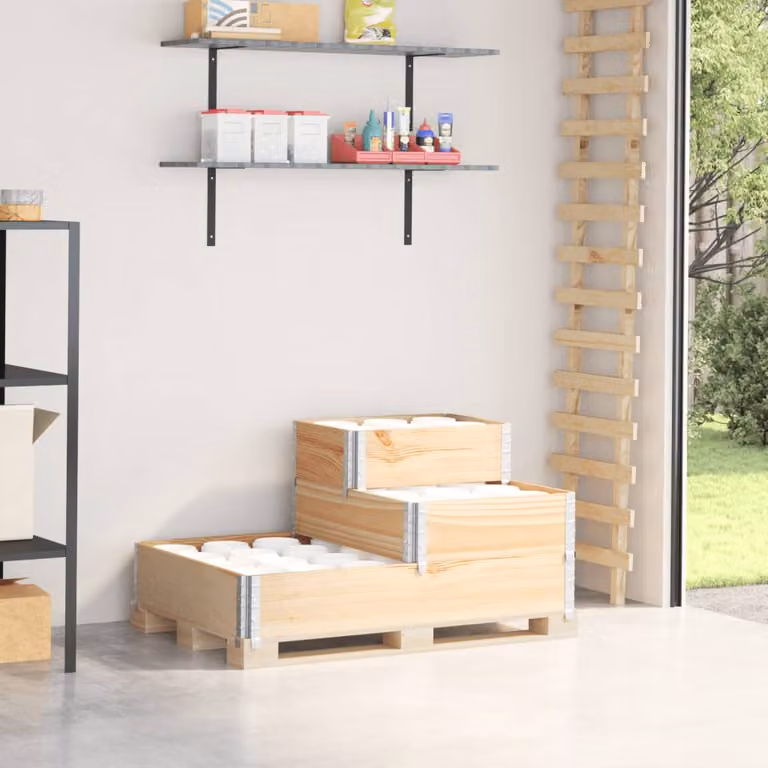 Fioriera Rialzata a 3 Livelli vidaXL in Legno di Pino e Metallo, Marrone, L: 120 cm, P: 80 cm, H: 60,5 cm