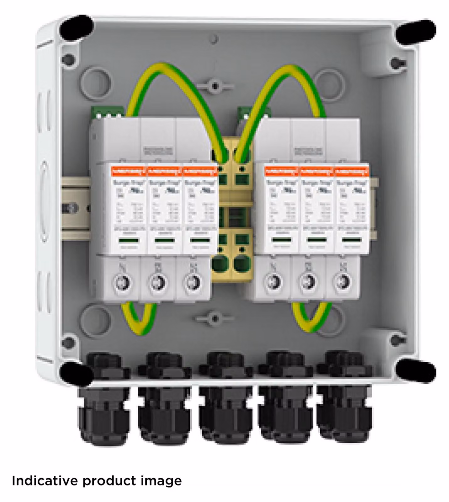 Cassetta per stringhe fotovoltaiche 2 MPP 1000V tipo 1+2 - Cassetta passacavi 6 poli PVBT12-1000V-B-213