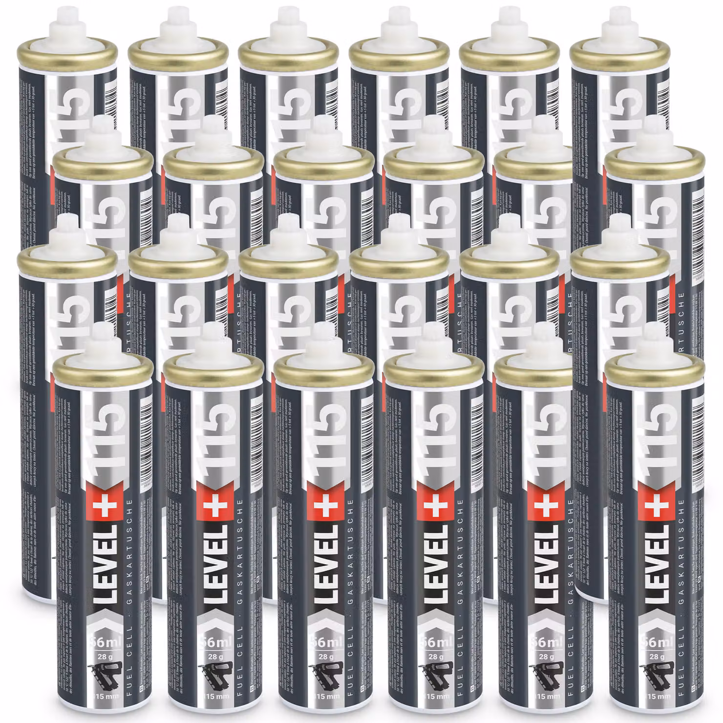 Cartuccia di ricambio LEVEL+ per chiodatrice 24 pezzi 115mm 56ml L+115