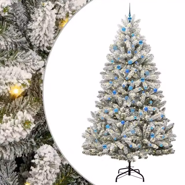 Albero di Natale Artificiale-Albero Natalizio con 300 LED Verde e Bianco 240 cm 175660
